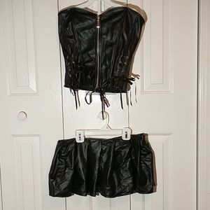 Leather lingerie set